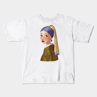 Girl with a pearl earring Kids T-Shirt